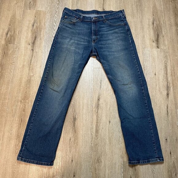Wrangler Jeans Mens 36x32 Blue Denim Straight Leg Premium Quality Fits 38x30 - Picture 1 of 16